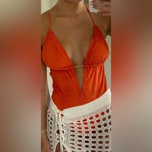 Vix Swimwear Paula Hermanny Scales Isabela One piece in Orange size Medium